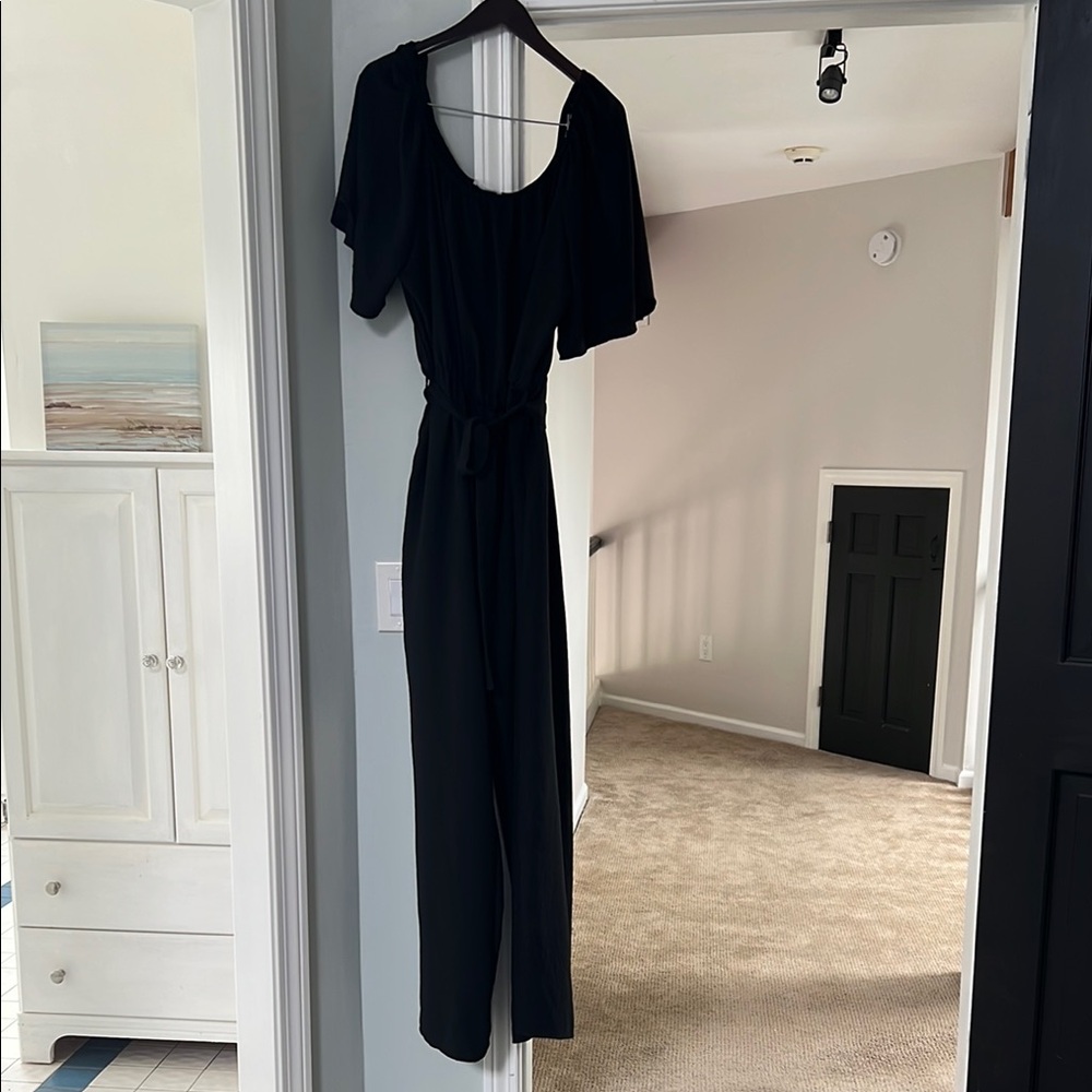 Chic Soul Black Flutter Sleeve Jumpsuit